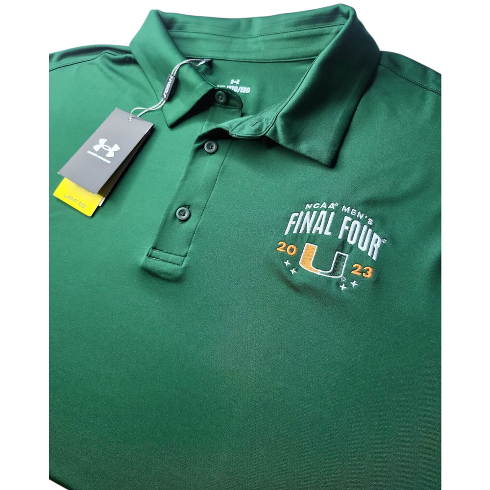NWT UNDER ARMOUR Miami Hurricanes UM Final Four Basketball NCAA UA Polo Size 2XL